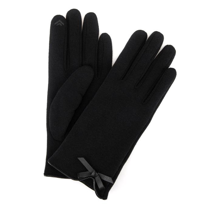 Isotoner® Ladies Thermal Glove With Bow Detail Black Extra Image 1